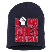 DOWN GOES ANDERSON FUNNY BASEBALL Short Acrylic Beanie