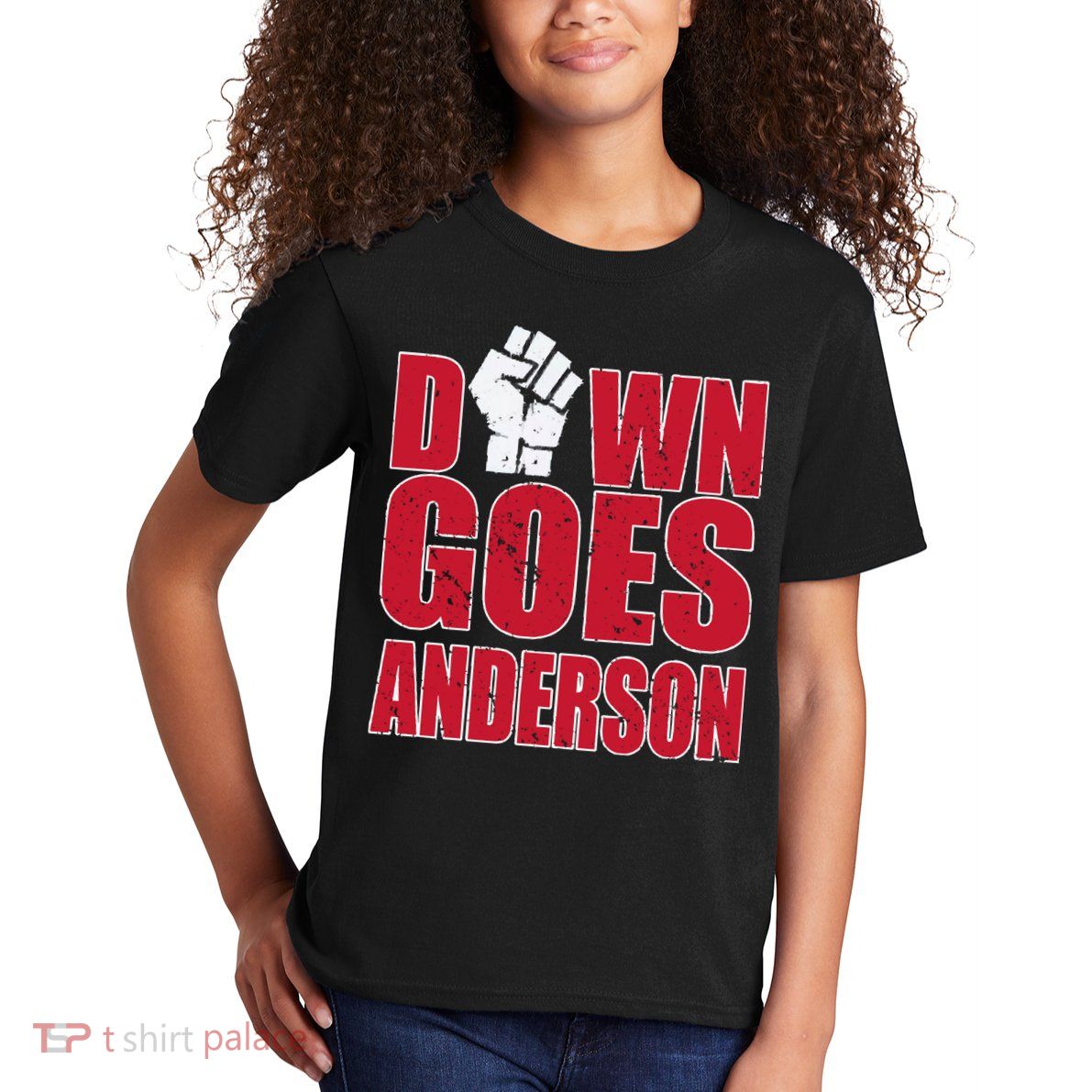DOWN GOES ANDERSON FUNNY BASEBALL Kids T-Shirt