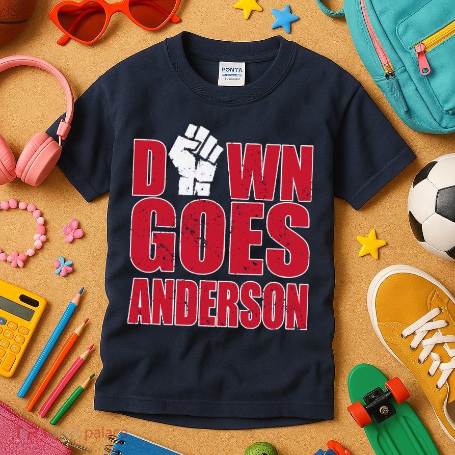 DOWN GOES ANDERSON FUNNY BASEBALL Kids T-Shirt