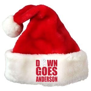 DOWN GOES ANDERSON FUNNY BASEBALL Premium Christmas Santa Hat