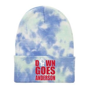 DOWN GOES ANDERSON FUNNY BASEBALL Tie Dye 12in Knit Beanie