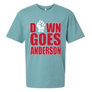 DOWN GOES ANDERSON FUNNY BASEBALL Sueded Cloud Jersey T-Shirt