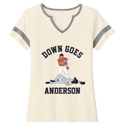 Down Goes Anderson Ladies Halftime Notch Neck Tee