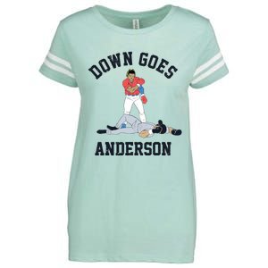 Down Goes Anderson Enza Ladies Jersey Football T-Shirt