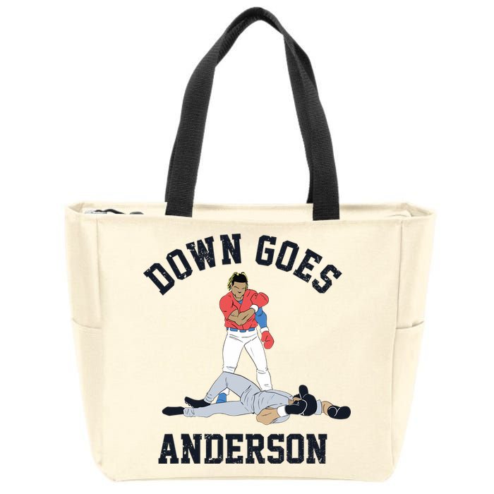 Down Goes Anderson Zip Tote Bag
