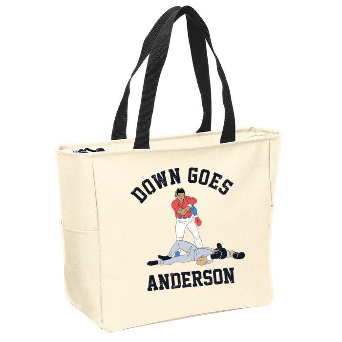 Down Goes Anderson Zip Tote Bag