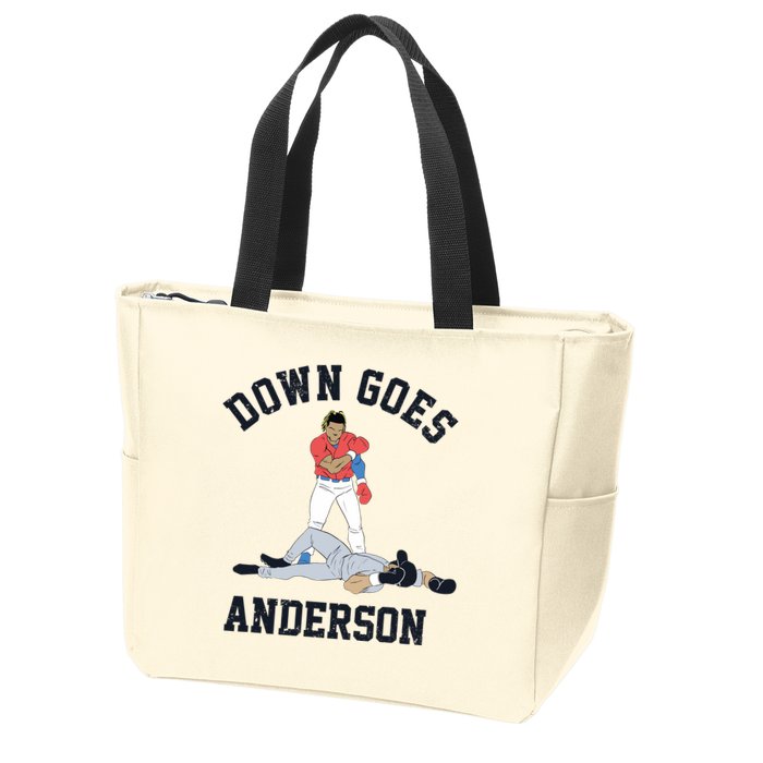 Down Goes Anderson Zip Tote Bag