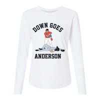 Down Goes Anderson Womens Cotton Relaxed Long Sleeve T-Shirt