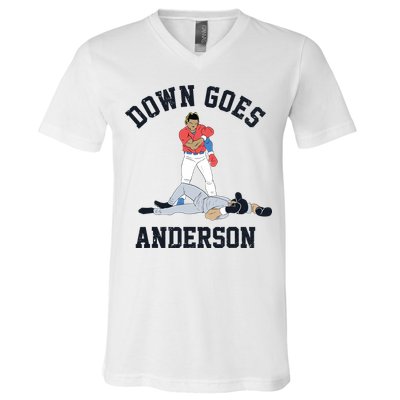 Down Goes Anderson V-Neck T-Shirt