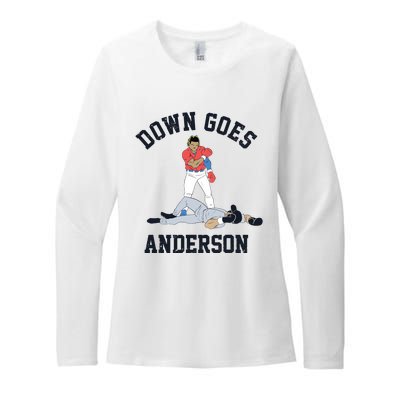 Down Goes Anderson Womens CVC Long Sleeve Shirt