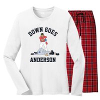 Down Goes Anderson Women's Long Sleeve Flannel Pajama Set 