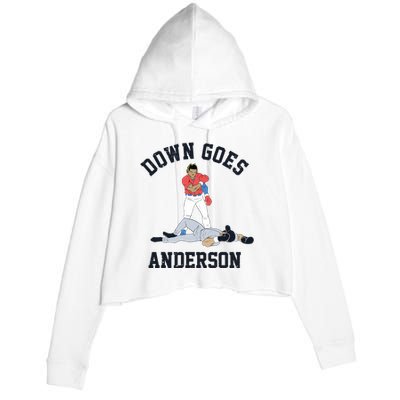 Down Goes Anderson Crop Fleece Hoodie