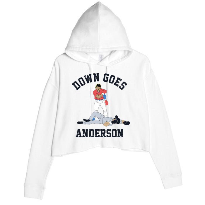 Down Goes Anderson Crop Fleece Hoodie