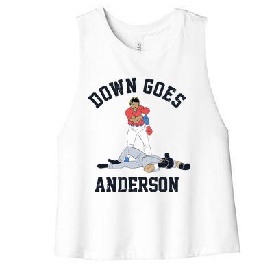 Down Goes Anderson Women's Racerback Cropped Tank