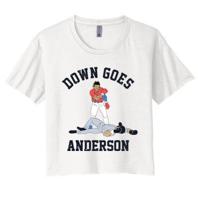 Down Goes Anderson Women's Crop Top Tee