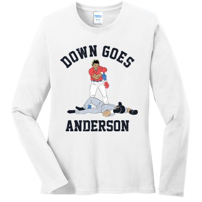 Down Goes Anderson Ladies Long Sleeve Shirt