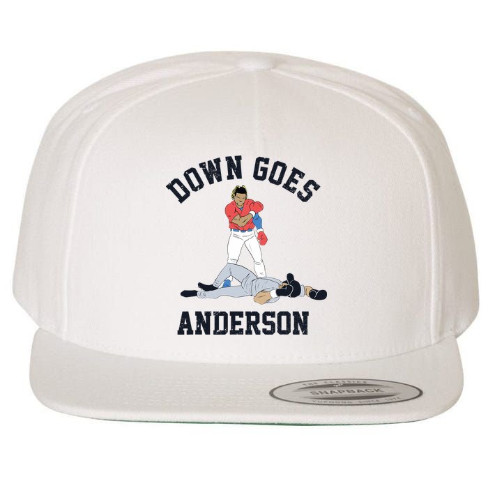 Down Goes Anderson Wool Snapback Cap