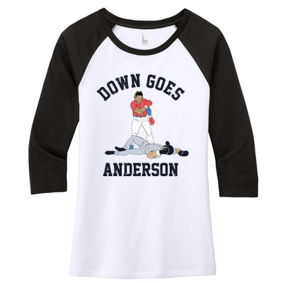 Down Goes Anderson Women's Tri-Blend 3/4-Sleeve Raglan Shirt