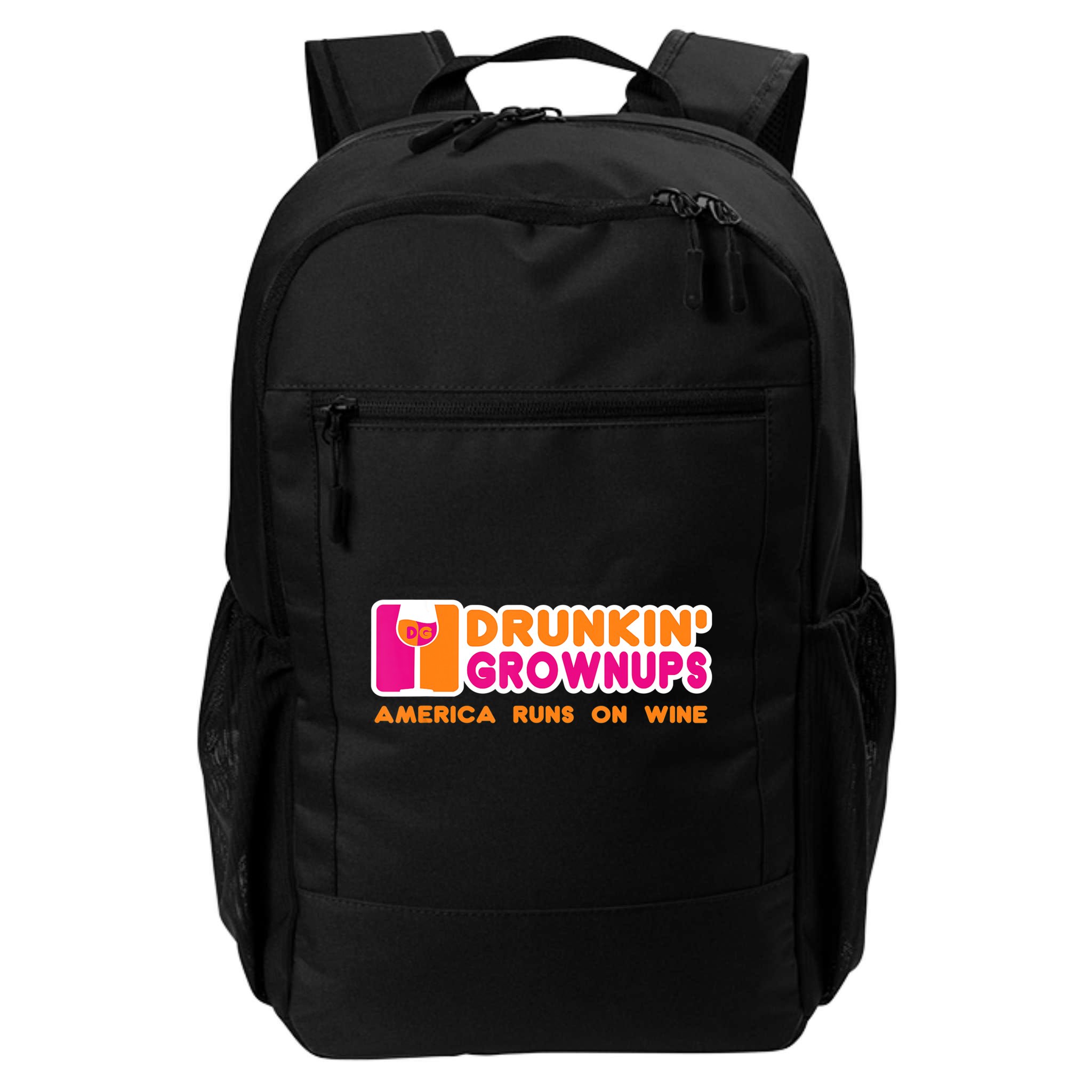 Drunkin' Grownups America Runs On Wine Funny Drinking Quote Backpack