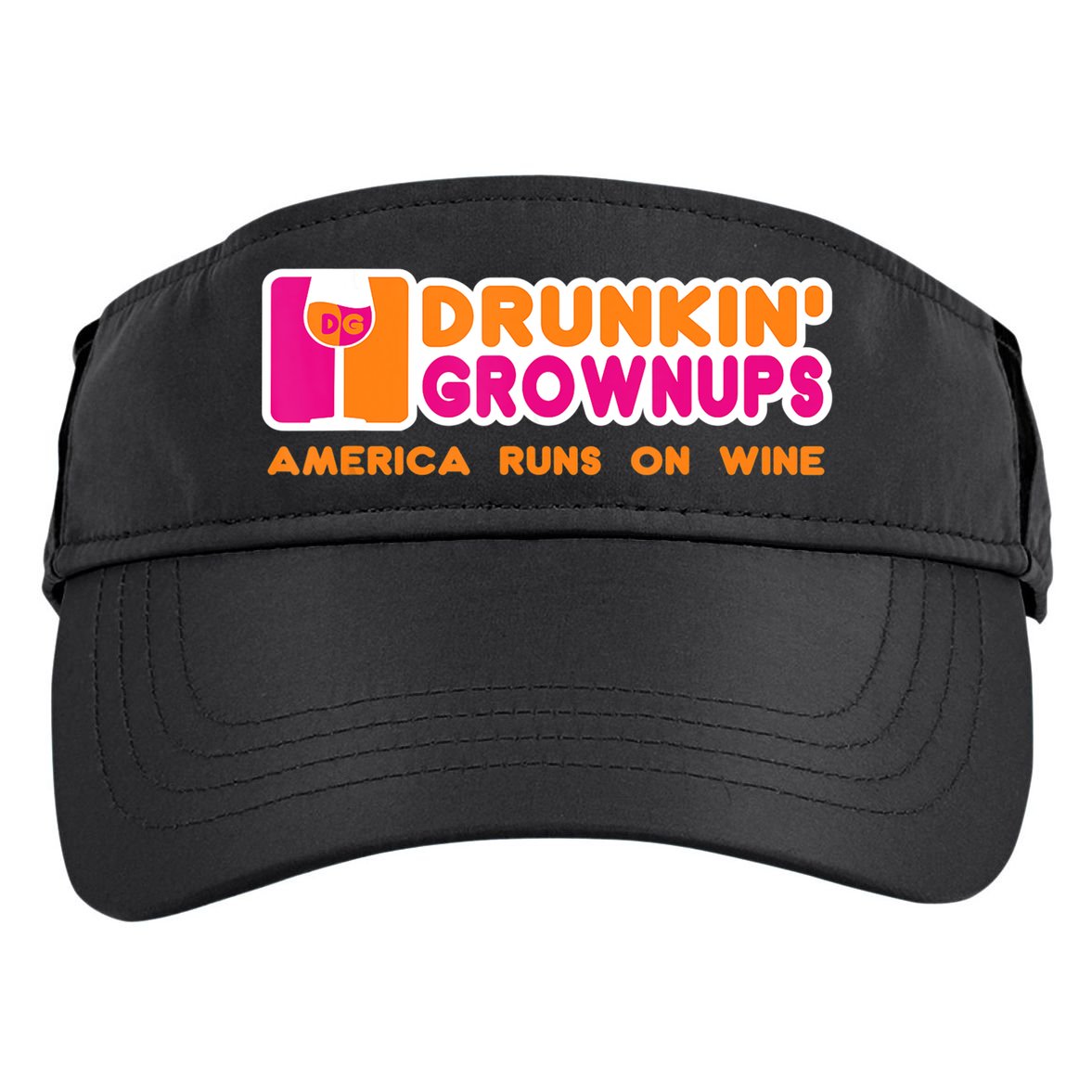 Drunkin' Grownups America Runs On Wine Funny Drinking Quote Adult Drive Performance Visor