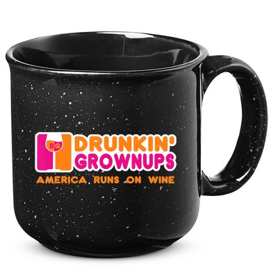 Drunkin' Grownups America Runs On Wine Funny Drinking Quote 15oz Campfire Ceramic Mug