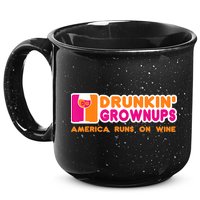 Drunkin' Grownups America Runs On Wine Funny Drinking Quote 15oz Campfire Ceramic Mug