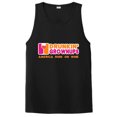 Drunkin' Grownups America Runs On Wine Funny Drinking Quote PosiCharge Competitor Tank