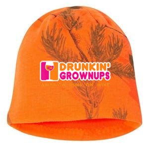 Drunkin' Grownups America Runs On Wine Funny Drinking Quote Kati - Camo Knit Beanie