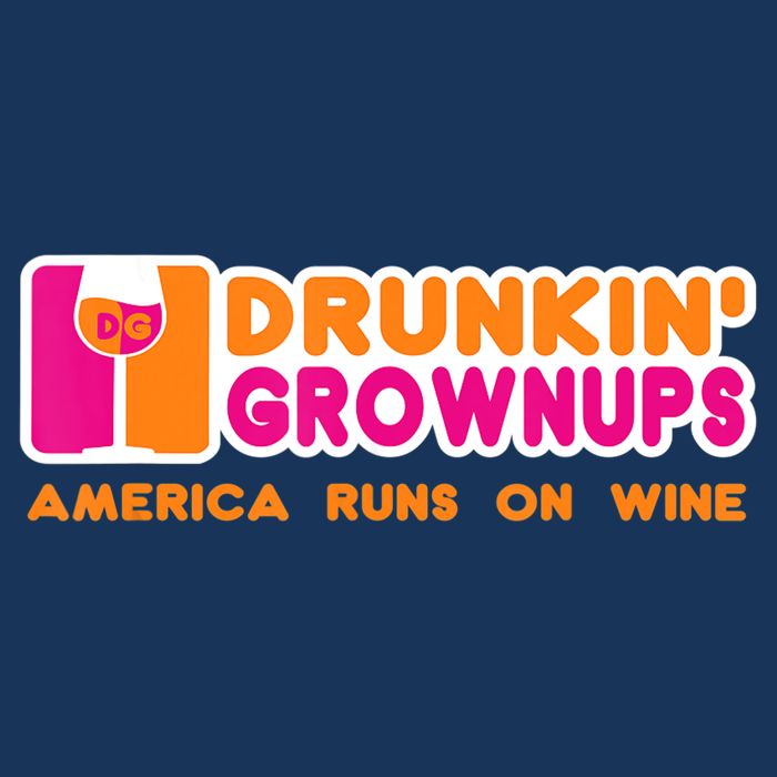 Drunkin' Grownups America Runs On Wine Funny Drinking Quote Cooling Performance Crew T-Shirt