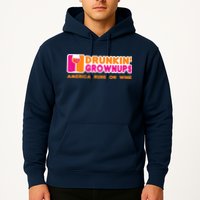 Drunkin' Grownups America Runs On Wine Funny Drinking Quote Hoodie