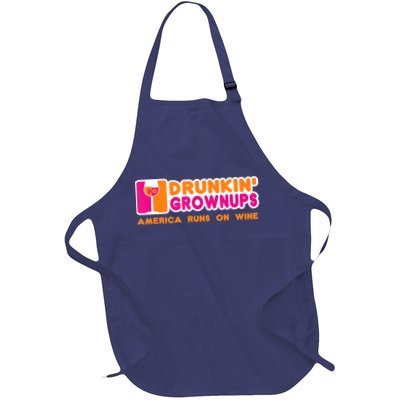 Drunkin' Grownups America Runs On Wine Funny Drinking Quote Apron