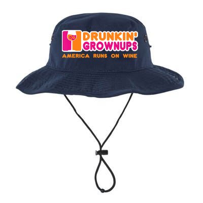 Drunkin' Grownups America Runs On Wine Funny Drinking Quote Bucket Hat