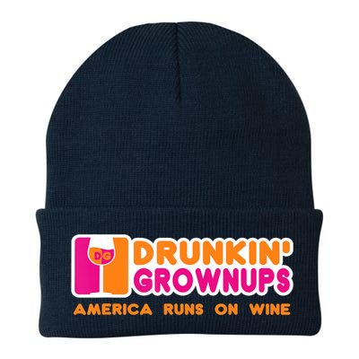 Drunkin' Grownups America Runs On Wine Funny Drinking Quote Beanie