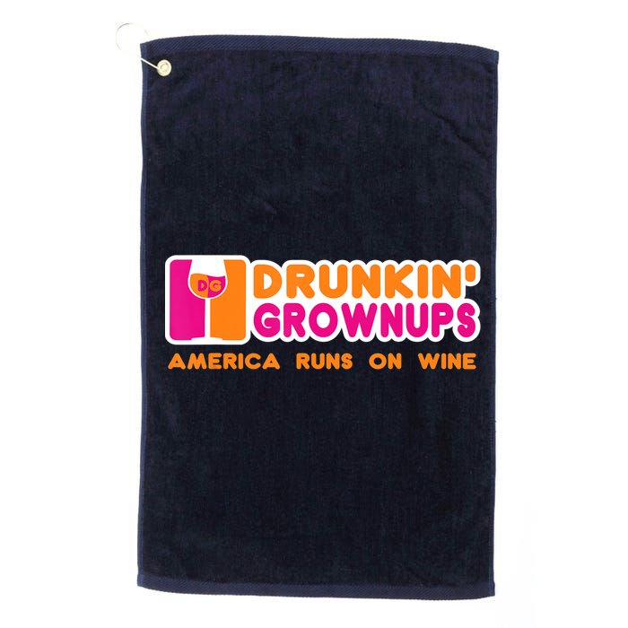Drunkin' Grownups America Runs On Wine Funny Drinking Quote Golf Towel