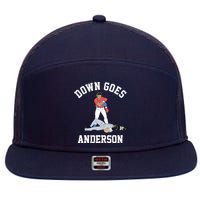 Down Goes Anderson 7 Panel Mesh Trucker Snapback Hat
