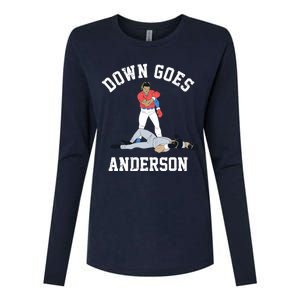 Down Goes Anderson Womens Cotton Relaxed Long Sleeve T-Shirt