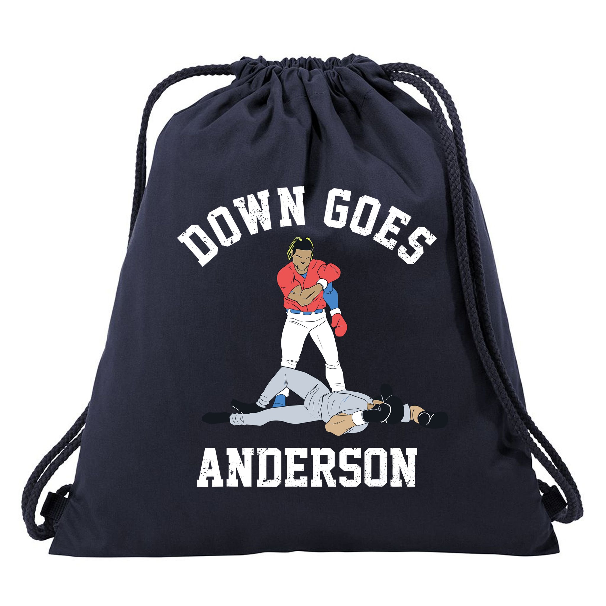 Down Goes Anderson Drawstring Bag