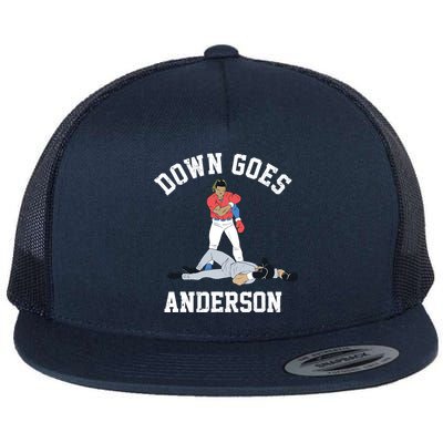 Down Goes Anderson Flat Bill Trucker Hat
