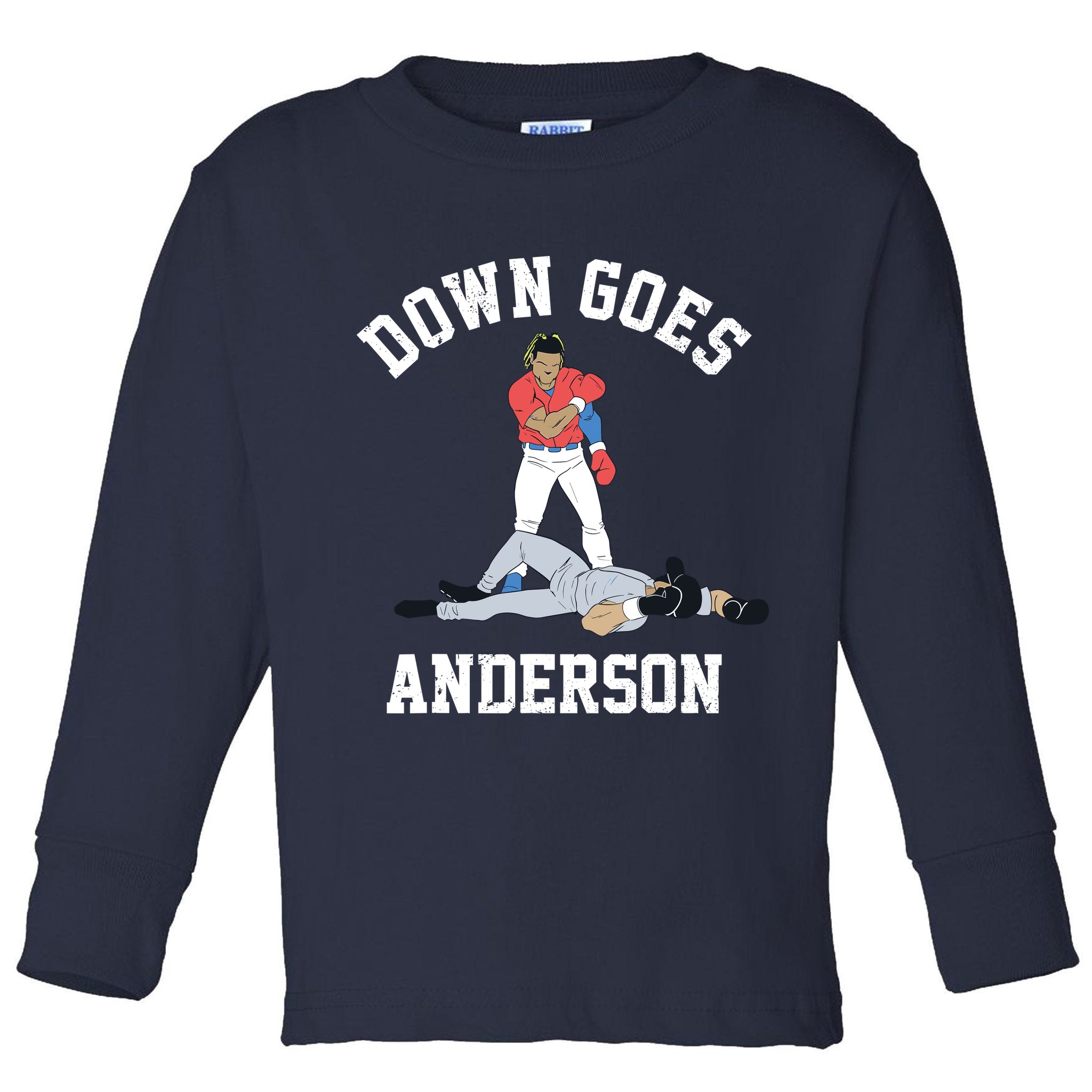 Down Goes Anderson Toddler Long Sleeve Shirt