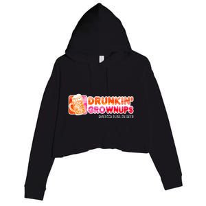 Drunken Grownups American Dad Run On Beer Funny Crop Fleece Hoodie