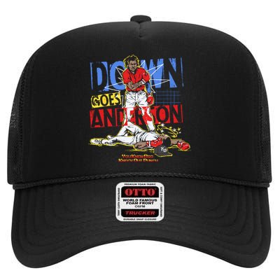 Down Goes Anderson High Crown Mesh Back Trucker Hat