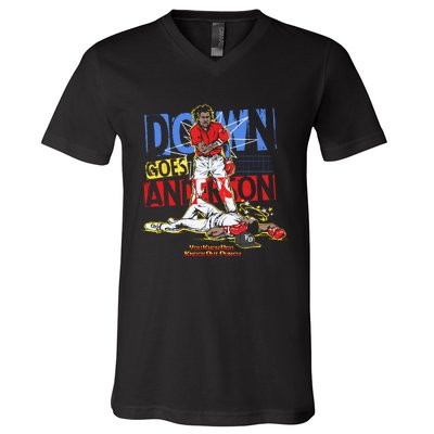 Down Goes Anderson V-Neck T-Shirt