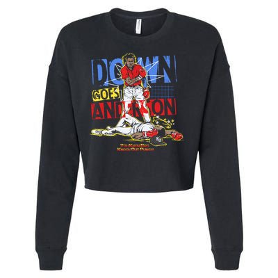 Down Goes Anderson Cropped Pullover Crew