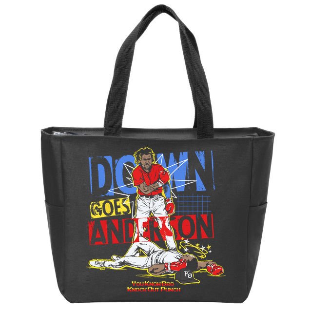 Down Goes Anderson Zip Tote Bag