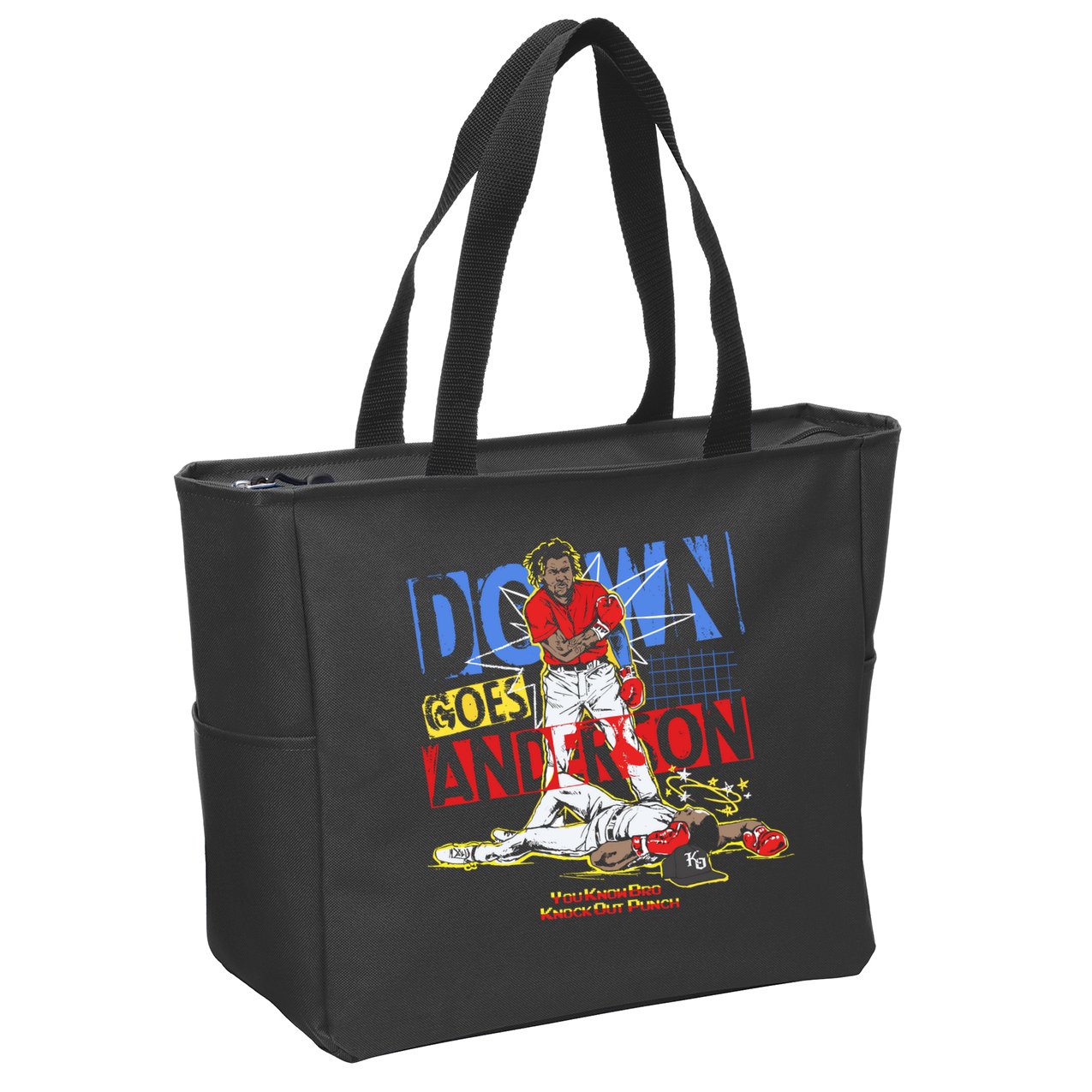 Down Goes Anderson Zip Tote Bag