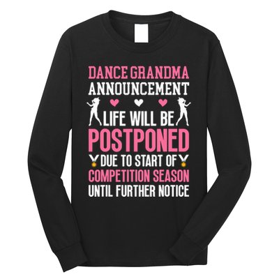 Dance Grandma Announcement Grandma Of A Dancer Grandmother Long Sleeve Shirt