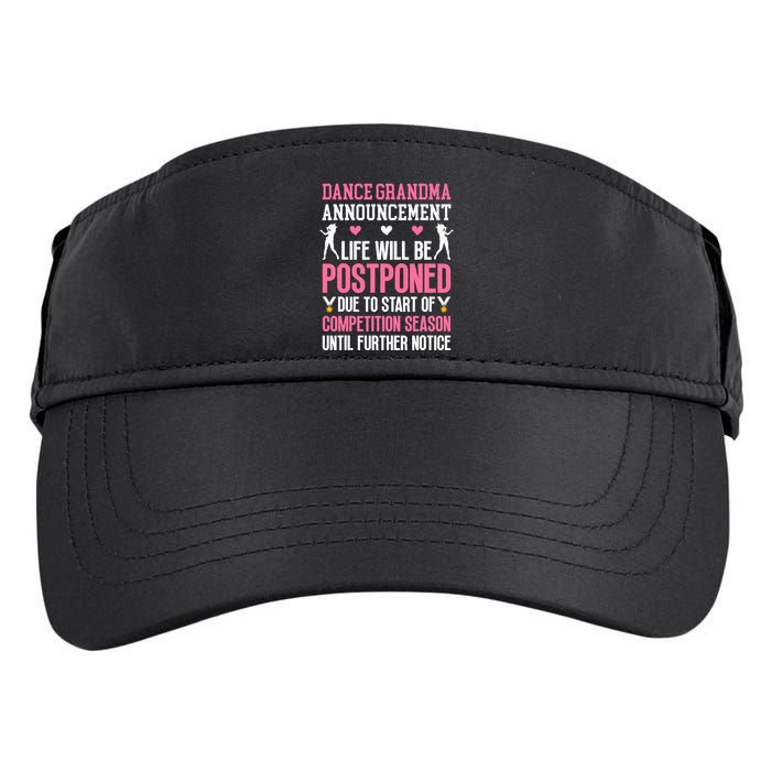 Dance Grandma Announcement Grandma Of A Dancer Grandmother Adult Drive Performance Visor