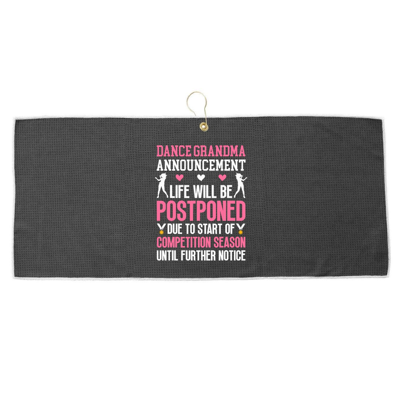 Dance Grandma Announcement Grandma Of A Dancer Grandmother Large Microfiber Waffle Golf Towel