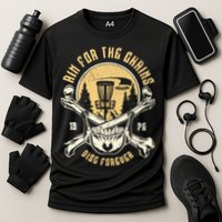 Disc Golf Aim For The Chains Skull Cooling Performance Crew T-Shirt