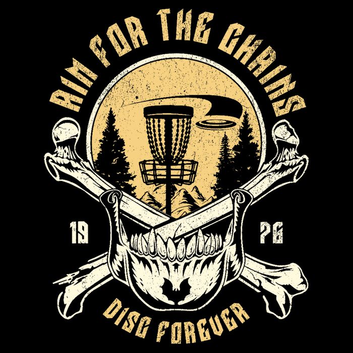 Disc Golf Aim For The Chains Skull Cooling Performance Crew T-Shirt